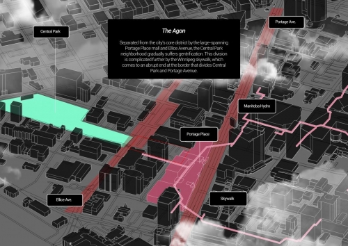 Diagram illustrating the urban condition around the site