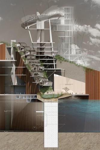 Section Through a Terramorphic Profile Depicting Single Family Dwellings and Wetland Platform Conditions