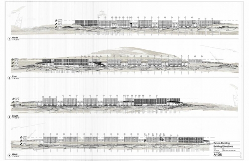 Elevations within existing site conditions. Buried in snow and aggregate