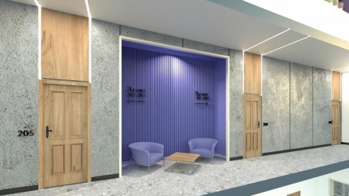 Interior render - hotel corridor