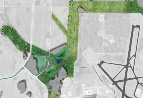 Conceptual site plan of the main destination park within the urban design strategy