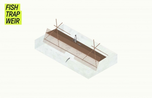 Axonometric showing function of fish trap weir