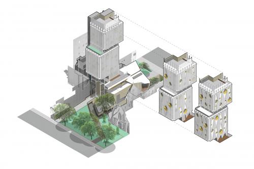 South-West Isometric: Curtain Façade Conditions